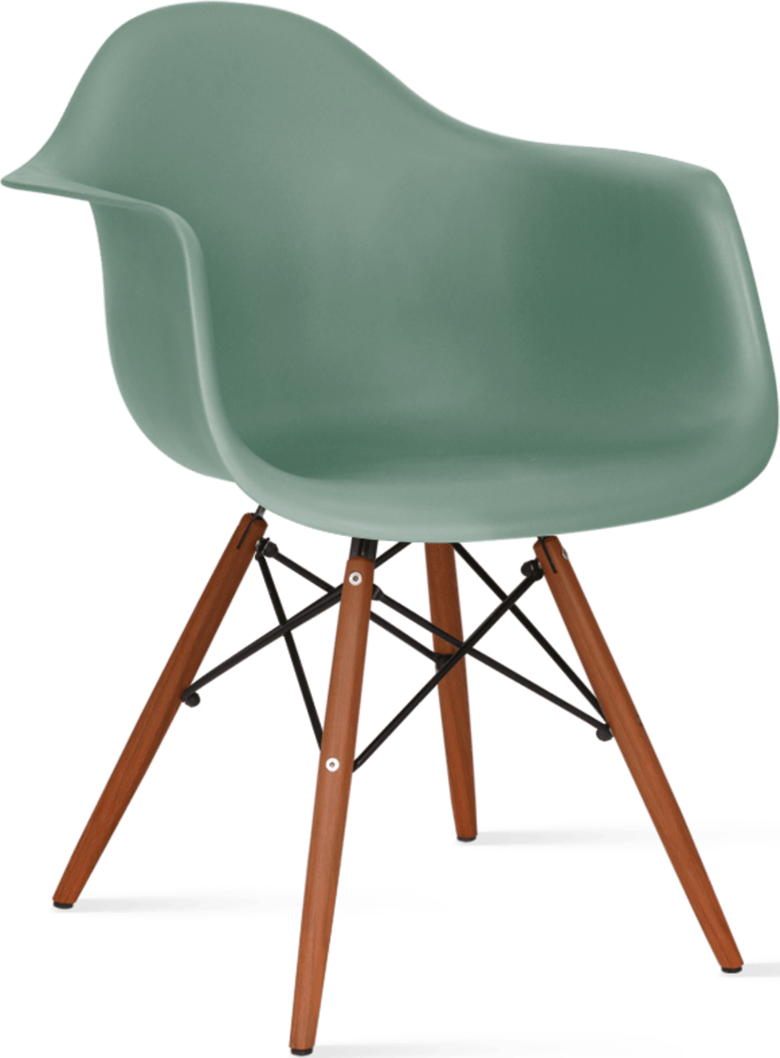 Chaise à manger en plastique de style DAW Teal/Dark Wood image.
