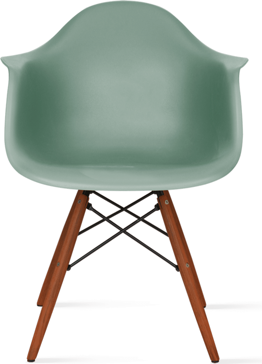DAW Style Plastic Dining Chair Teal/Dark Wood image.