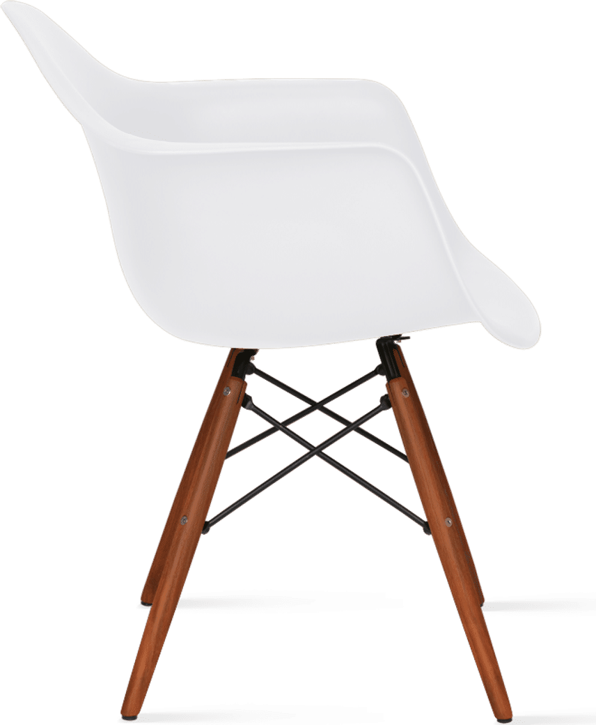DAW Style Plastic Dining Chair White/Dark Wood image.
