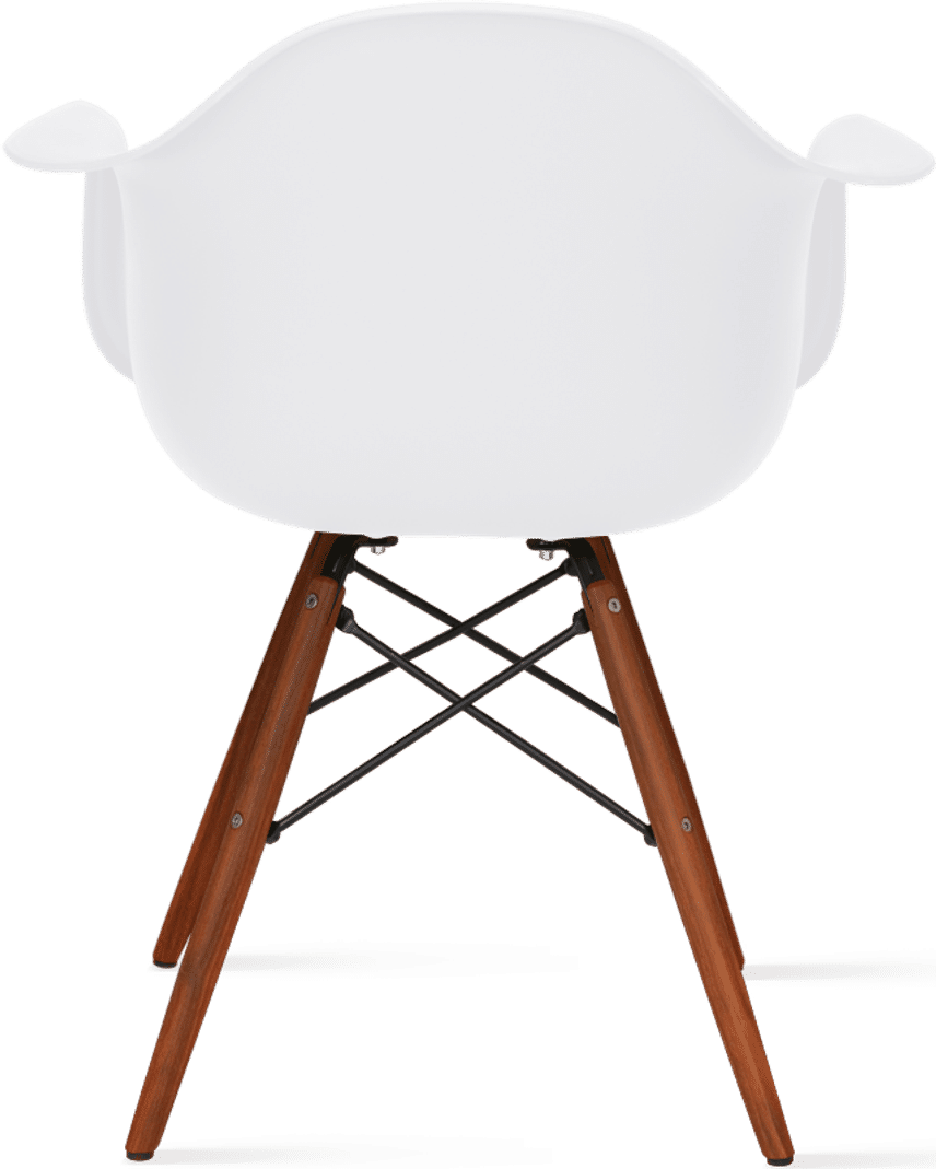 Chaise à manger en plastique de style DAW White/Dark Wood image.