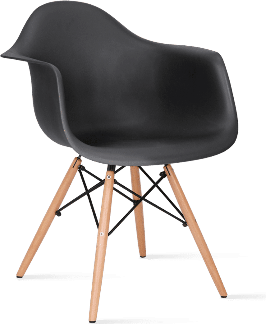 DAW Style Plastic Dining Chair Basalt/Light Wood image.