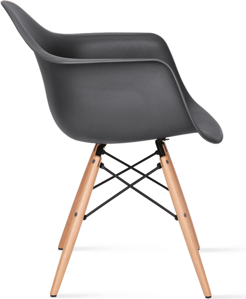 DAW Style Plastic Dining Chair Basalt/Light Wood image.