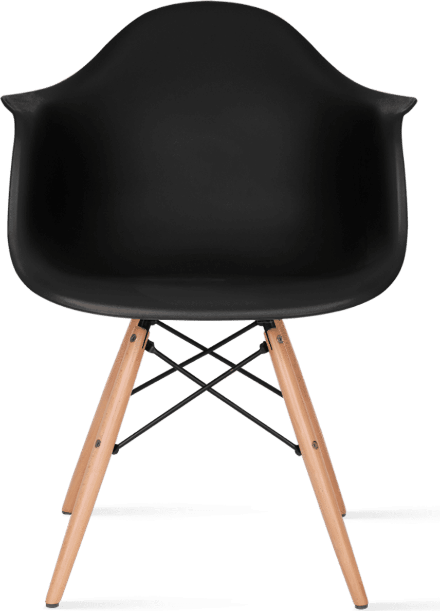DAW Style Plastic Dining Chair Black/Light Wood image.