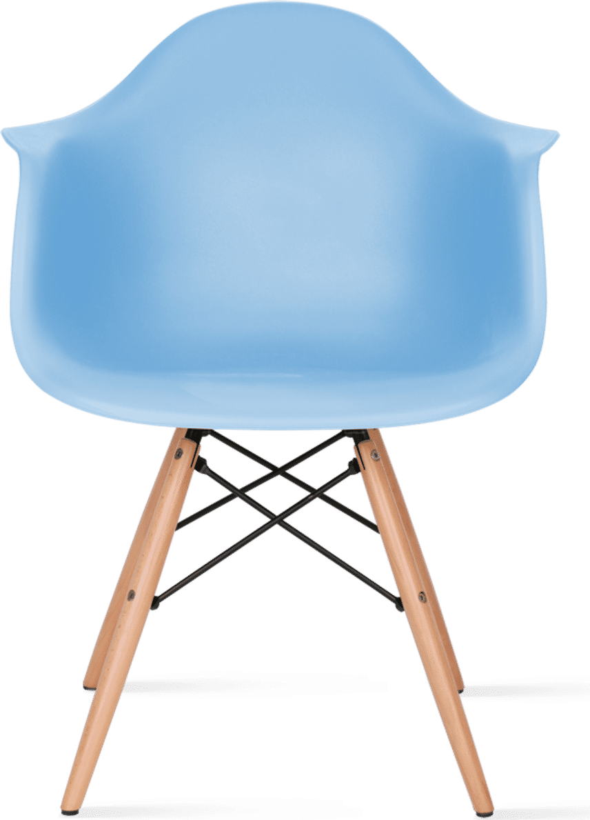 DAW Style Plastic Dining Chair Light Blue/Light Wood image.