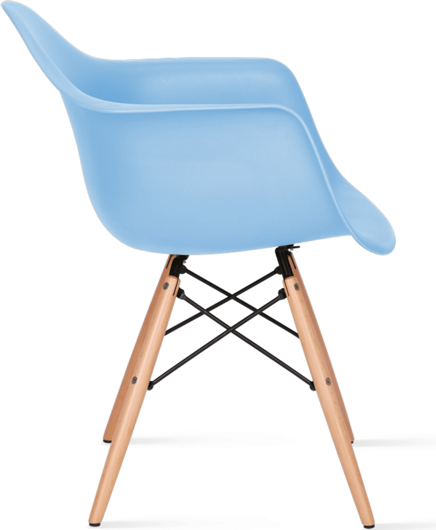 DAW Style Plastic Dining Chair Light Blue/Light Wood image.