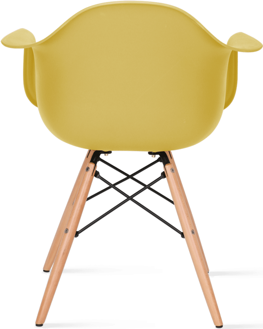 Chaise à manger en plastique de style DAW Mustard/Light Wood image.