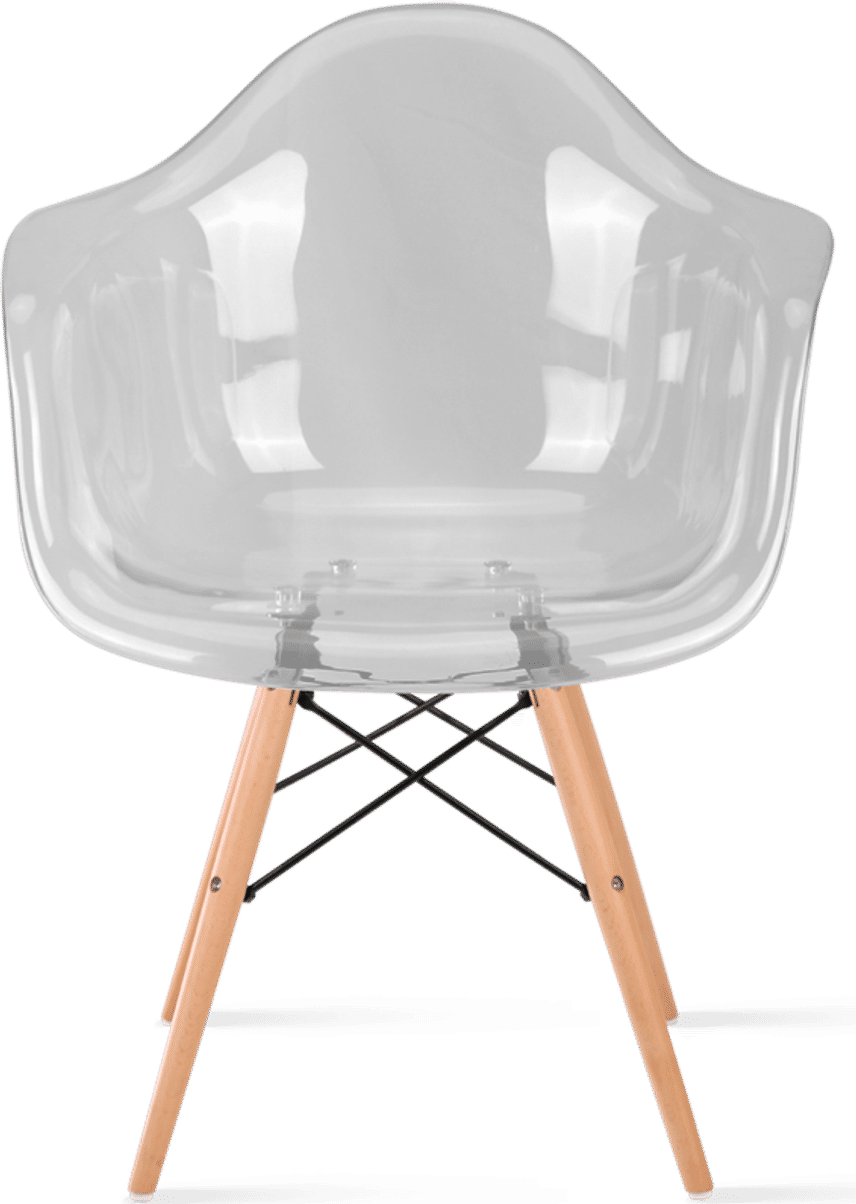 DAW Style Transparent Chair Grey Transparent/Light Wood image.