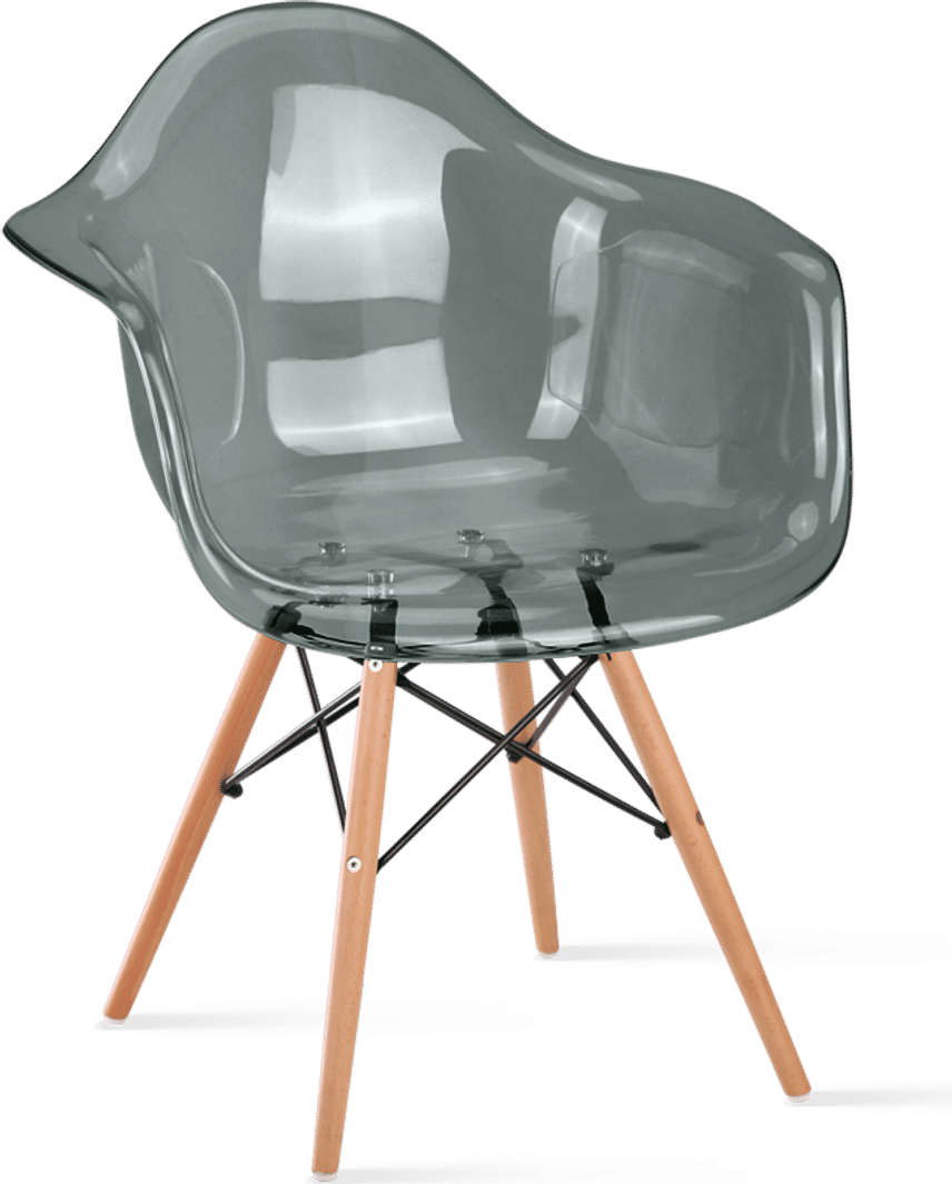 DAW Style Transparent Chair Moss Grey/Light Wood image.