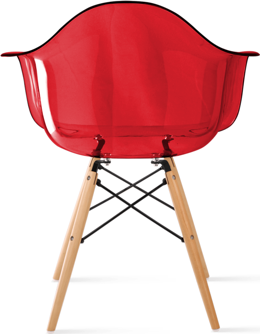 Chaise transparente de style DAW Red/Light Wood image.