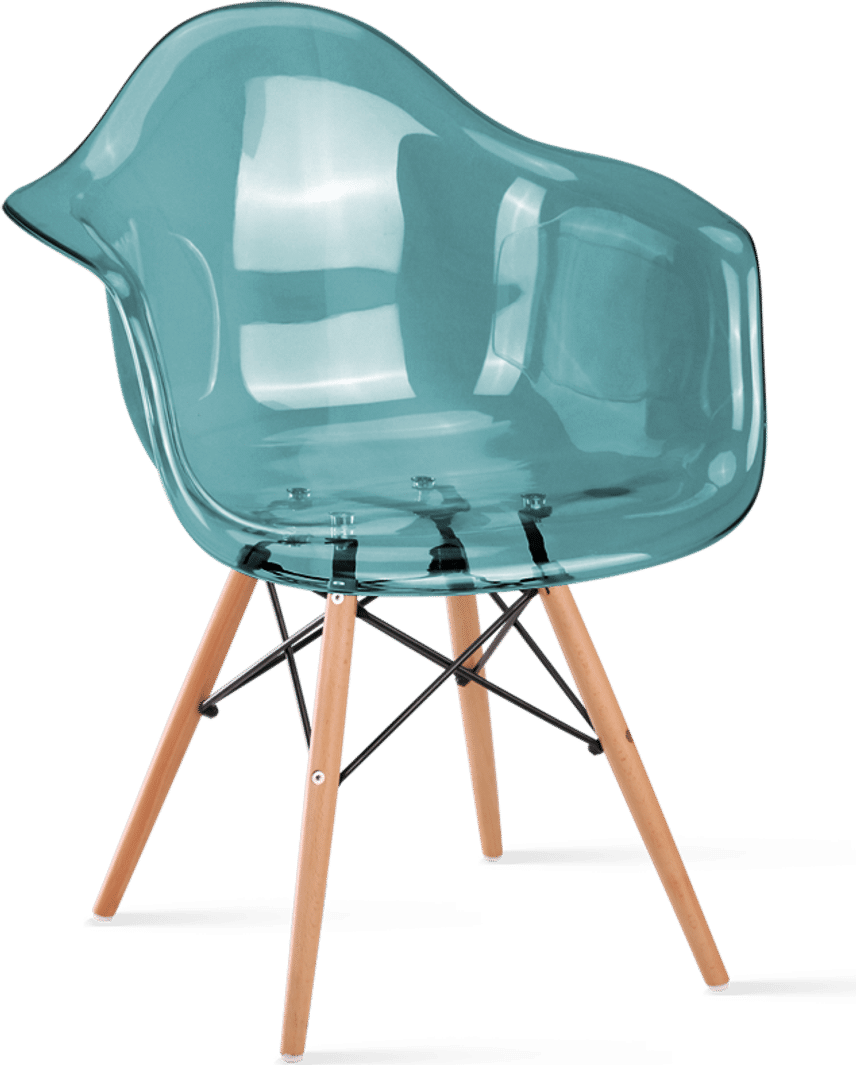 DAW Style Transparent Chair Teal/Light Wood image.
