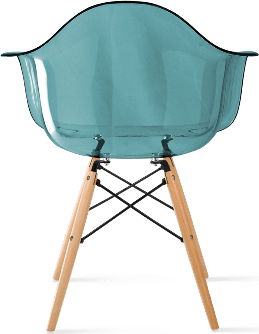 DAW Style Transparent Chair Teal/Light Wood image.