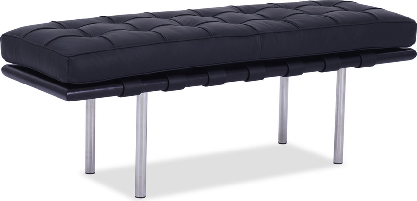 Barcelona 2 seater Bench Black/Black Lacquered image.