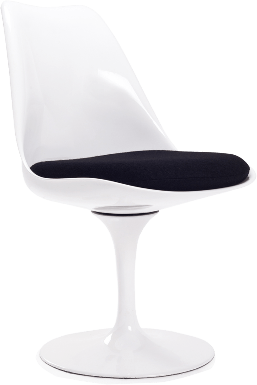 Tulip Chair - Fibreglass Black/White image.
