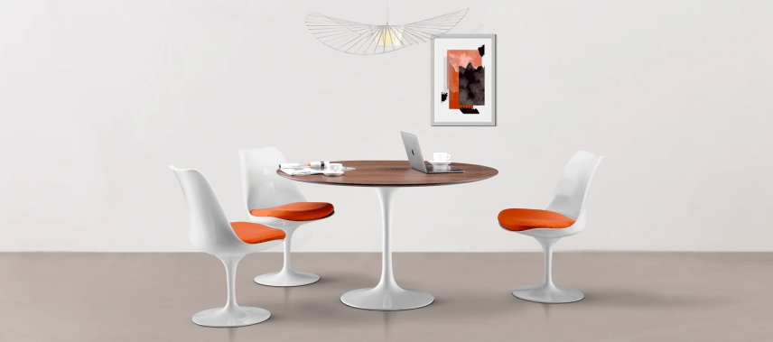Tulip stol - glassfiber Orange/White image.