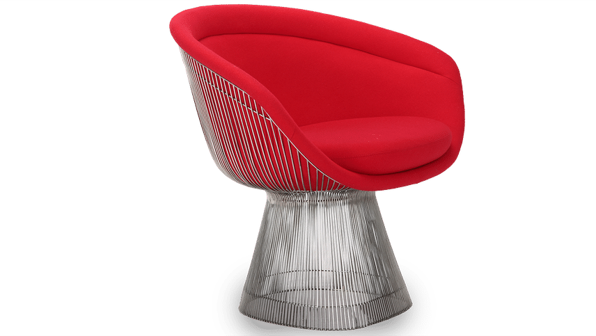 Platner Lounge Chair Wool/Deep Red image.