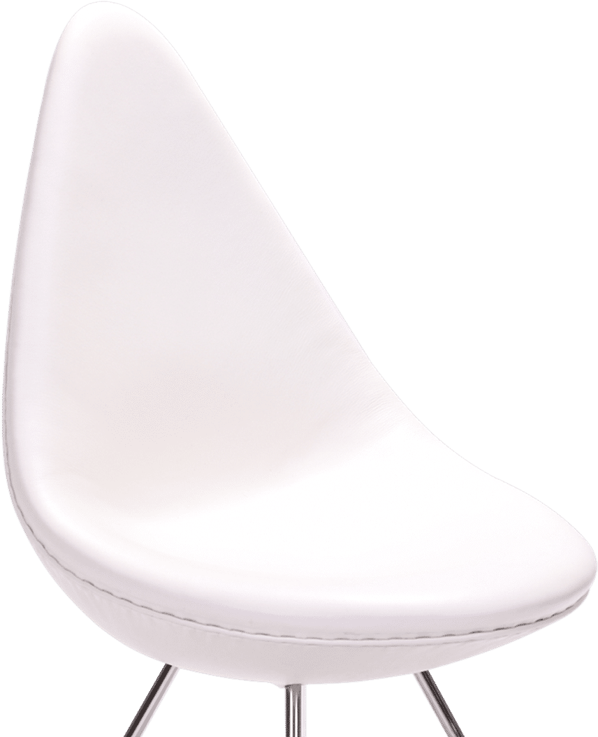 Drop Chair Premium Leather/White image.