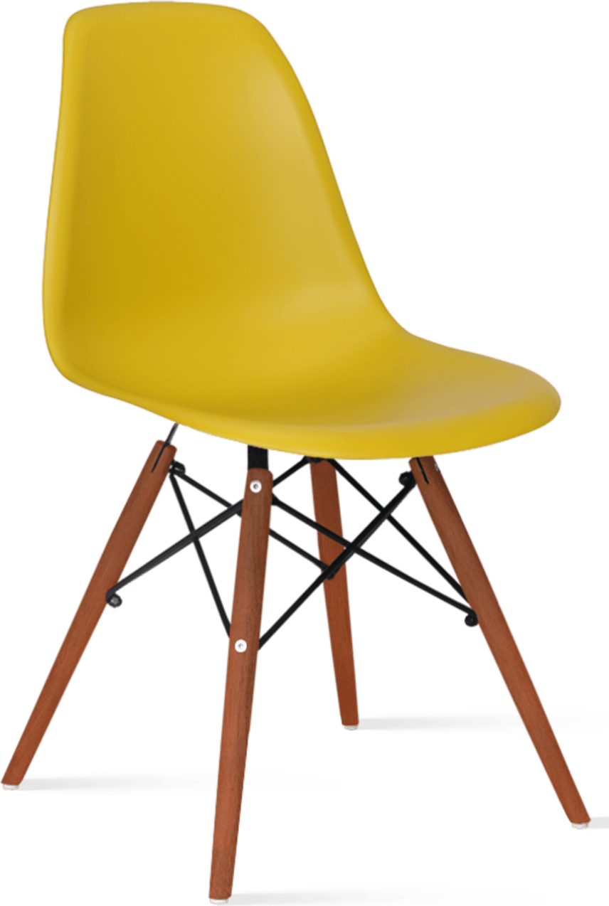 DSW Style Chair Mustard/Dark Wood image.