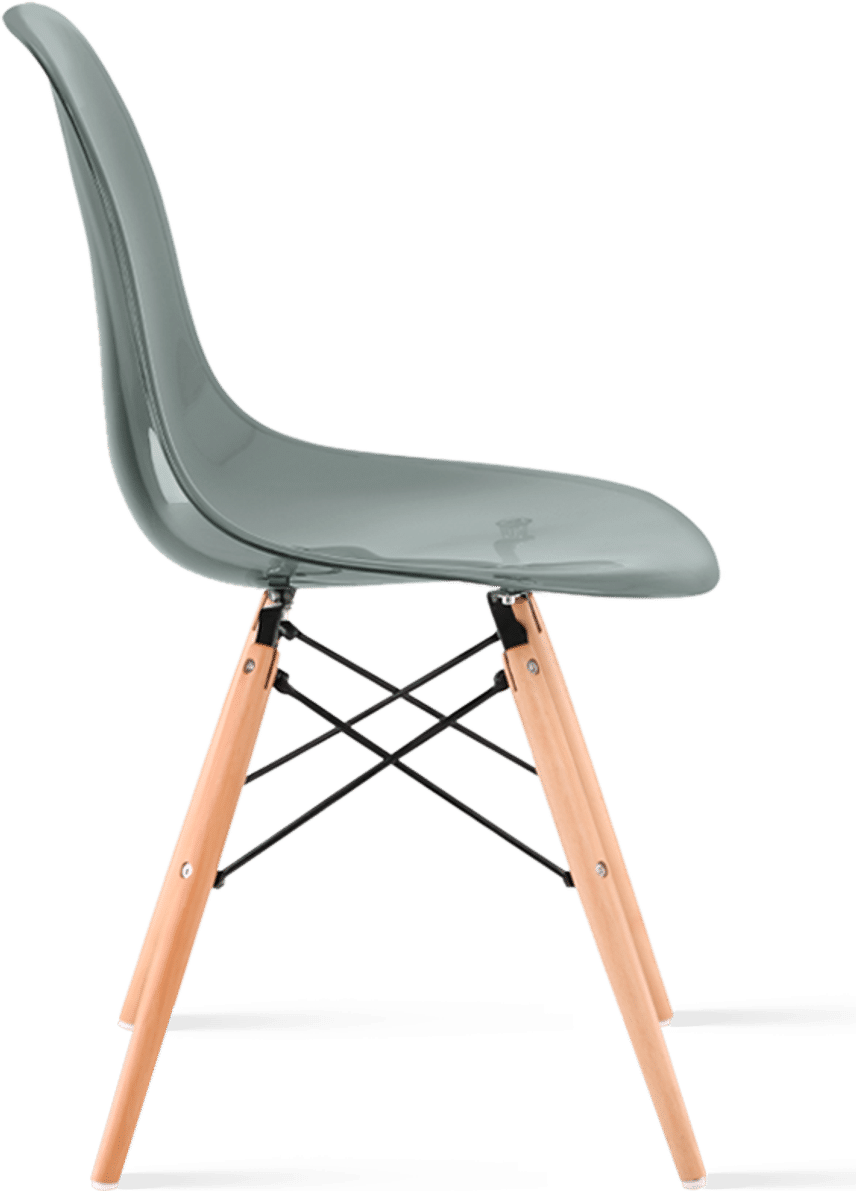 DSW Style Transparent Chair Moss Grey/Light Wood image.