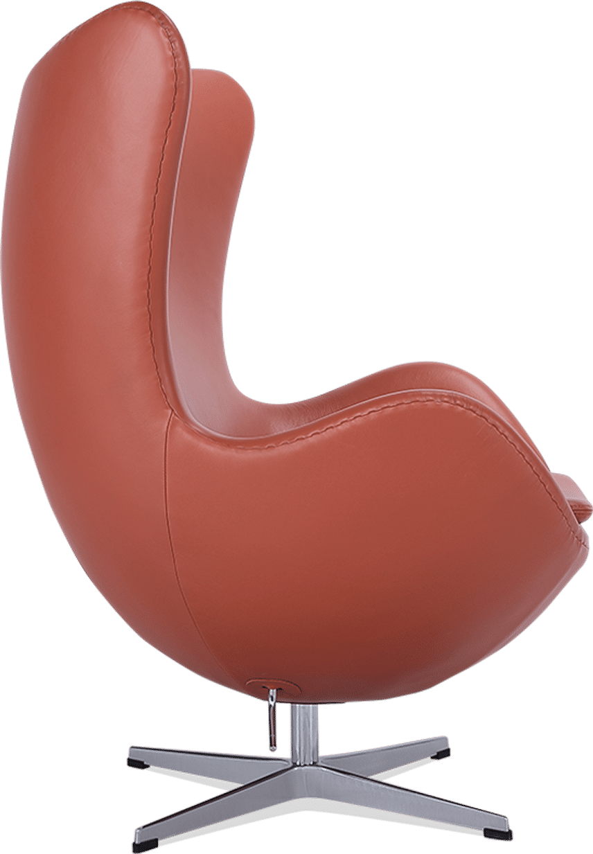 The Egg Chair Premium Leather/Without piping/Caramel Aniline image.