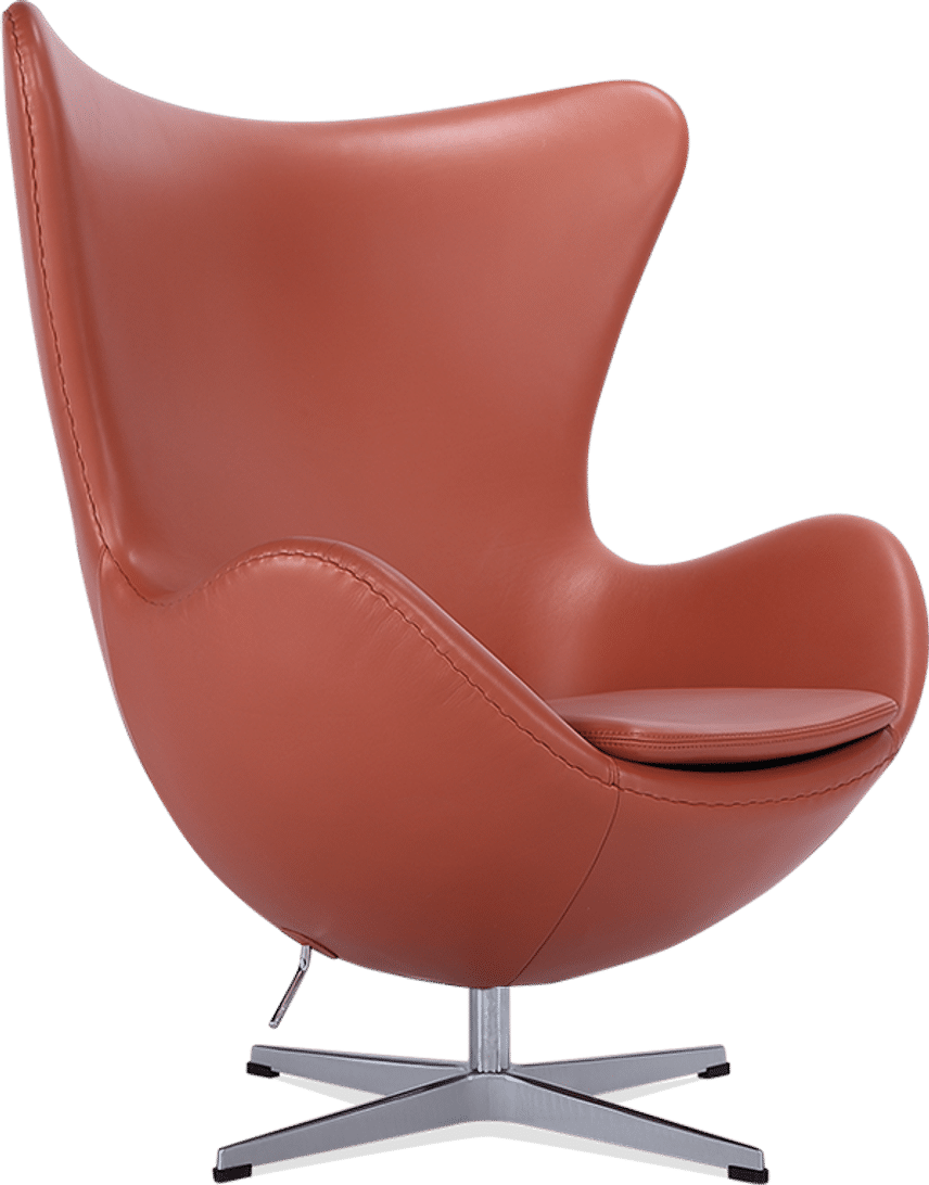 The Egg Chair Premium Leather/Without piping/Caramel Aniline image.