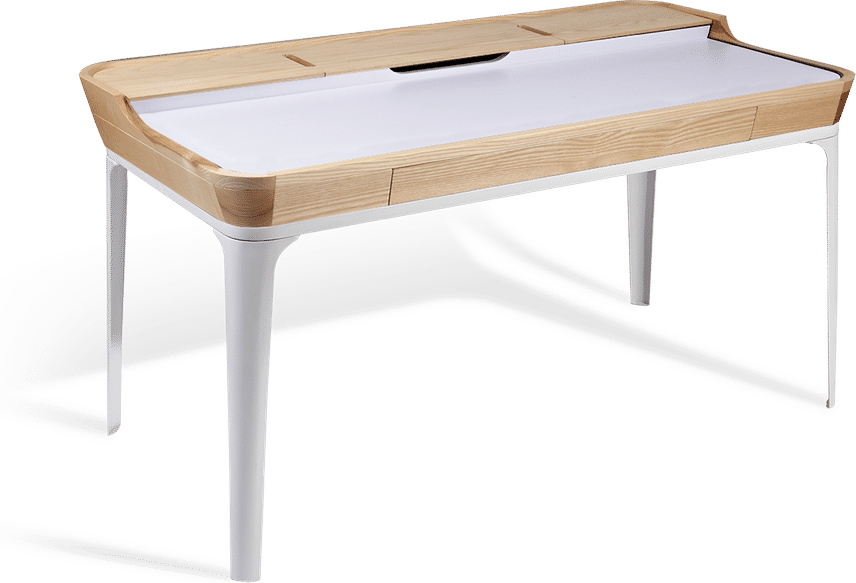 Finn Desk Solid American Ashwood/White image.