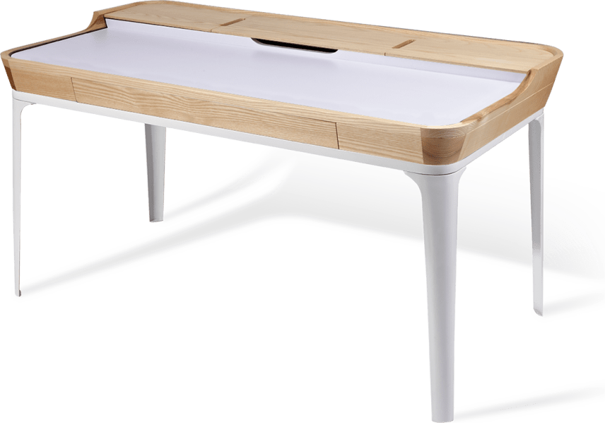 Finn Desk Solid American Ashwood/White image.
