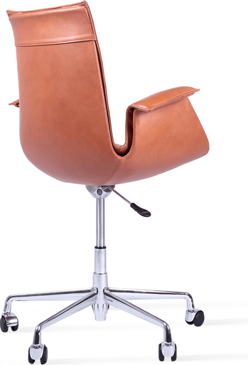 FK 6726 Tulip Lounge Chair - Ruedas bajas Dark Tan image.