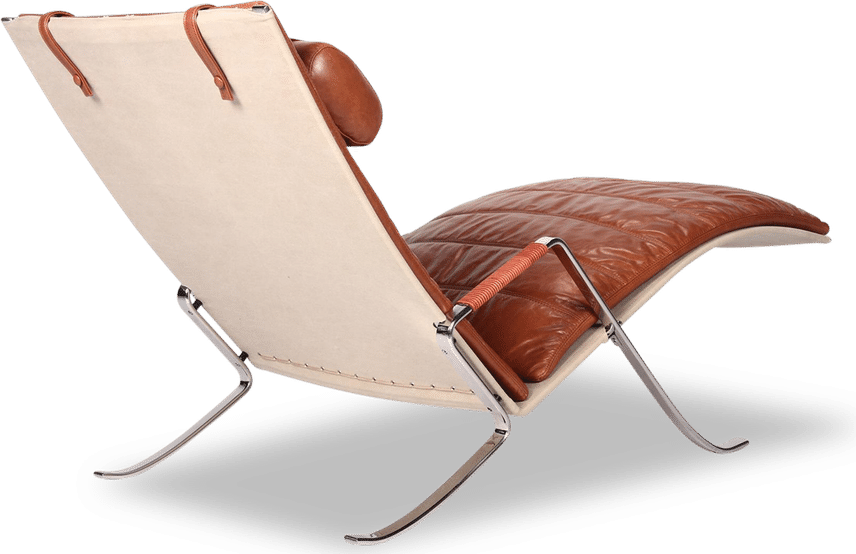 FK87 Style Grasshopper Lounge Chair Dark Tan image.