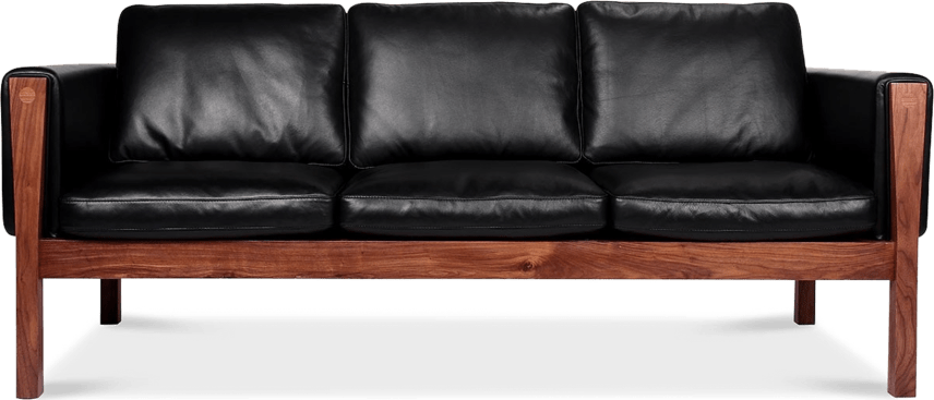 CH163 3 Seater Sofa American Walnut/Black  image.