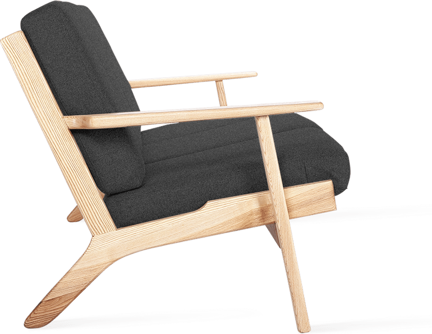 GE 290 Plank 3 Seater Sofa Charcoal Grey/Ash Wood image.