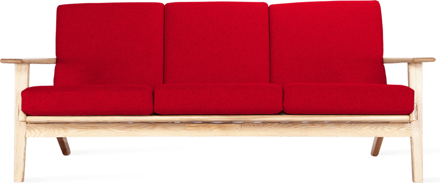 GE 290 Plank 3-seters sofa Deep Red/Ash Wood image.