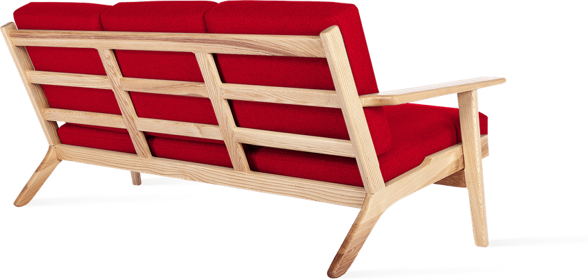 GE 290 Plank 3 Seater Sofa Deep Red/Ash Wood image.