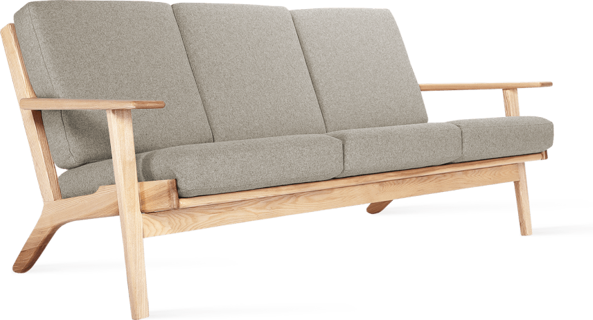 GE 290 Plank 3 Seater Sofa Light Pebble Grey/Ash Wood image.