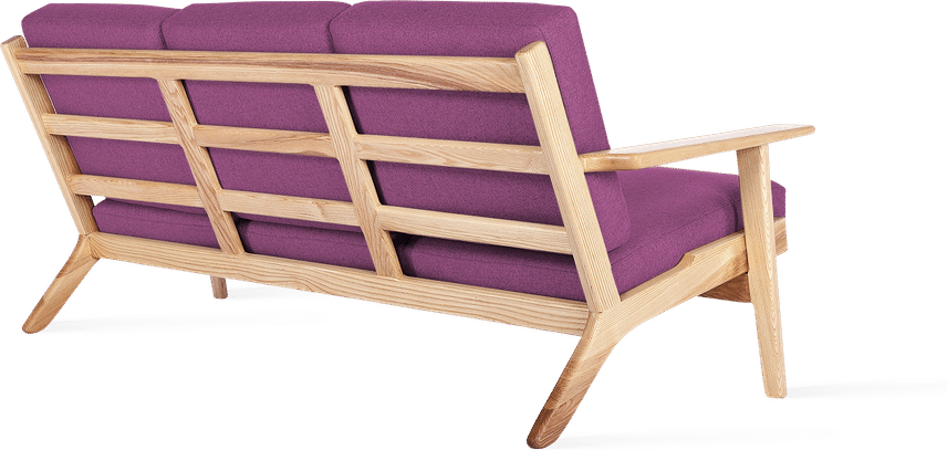 GE 290 Plank 3 Seater Sofa Purple/Ash Wood image.