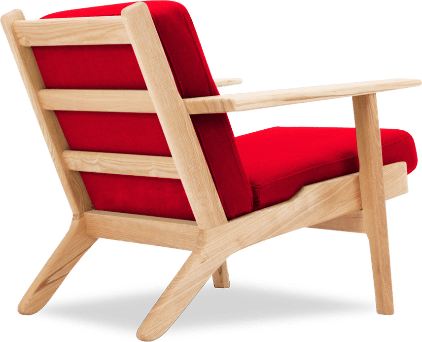 GE 290 Plank Chair Deep Red/Ash Wood image.