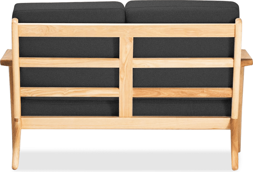 GE 290 Plank Loveseat 2-Sitzer Sofa Charcoal Grey/Ash Wood image.