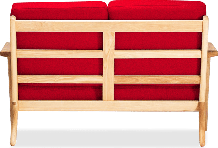GE 290 Plank Loveseat 2 Seater Sofa Deep Red/Ash Wood image.