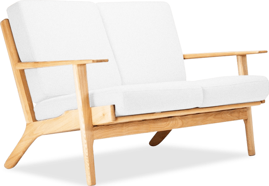 GE 290 Plank Loveseat 2-Sitzer Sofa White/Ash Wood image.