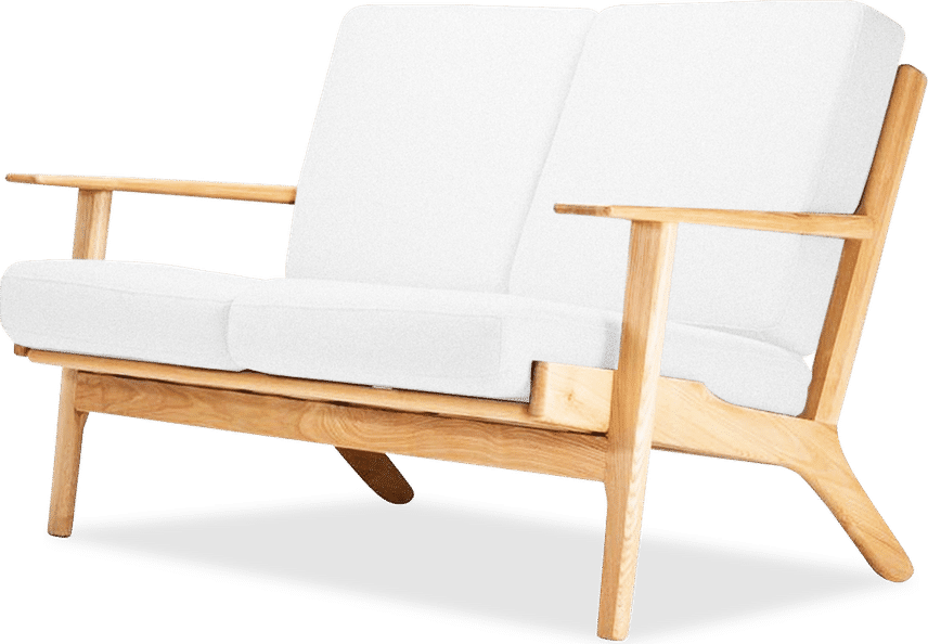 GE 290 Plank Loveseat 2-Sitzer Sofa White/Ash Wood image.