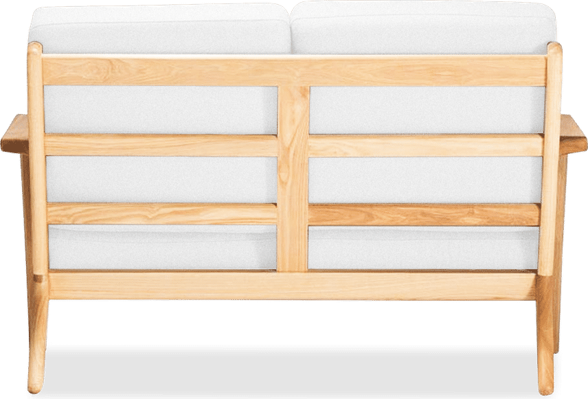 GE 290 Plank Loveseat 2 Seater Sofa White/Ash Wood image.
