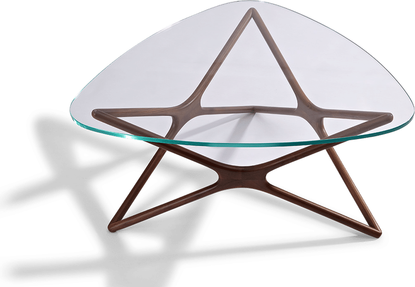 Star Triangular Coffee Table   Walnut image.