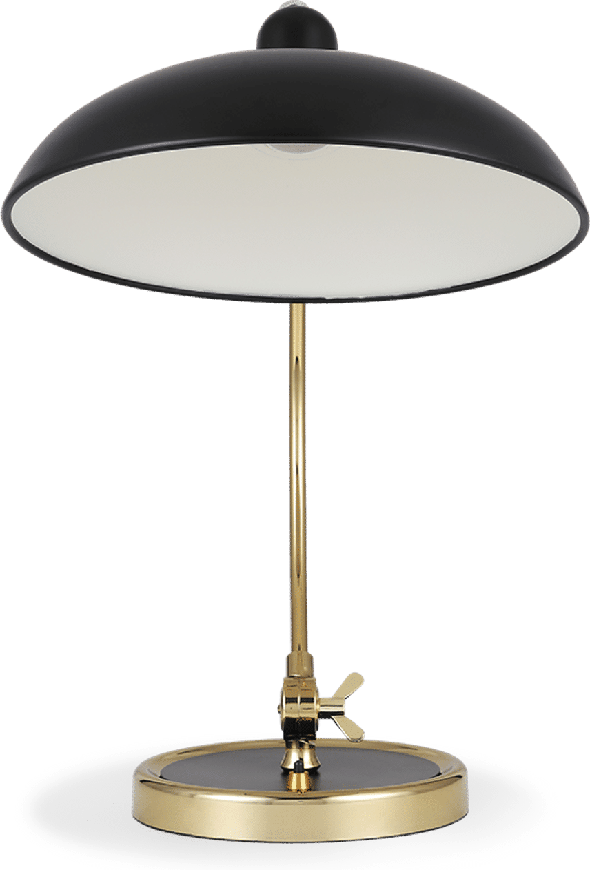 Kaiser Idell Style Table Lamp - Matt Black / Brass 6631T Luxus Black image.