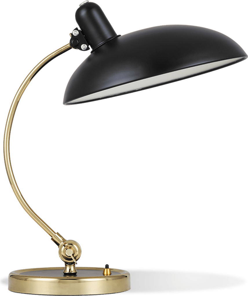 Kaiser Idell Style Table Lamp - Matt Black / Brass 6631T Luxus Black image.