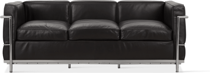 LC2 Style Petit - 3-sitsig soffa - svart läder Black image.