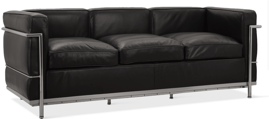 LC2 Style Petit - 3-sitsig soffa - svart läder Black image.