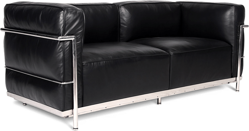LC3 Style 2 Seater Grand Sofa  Black  image.