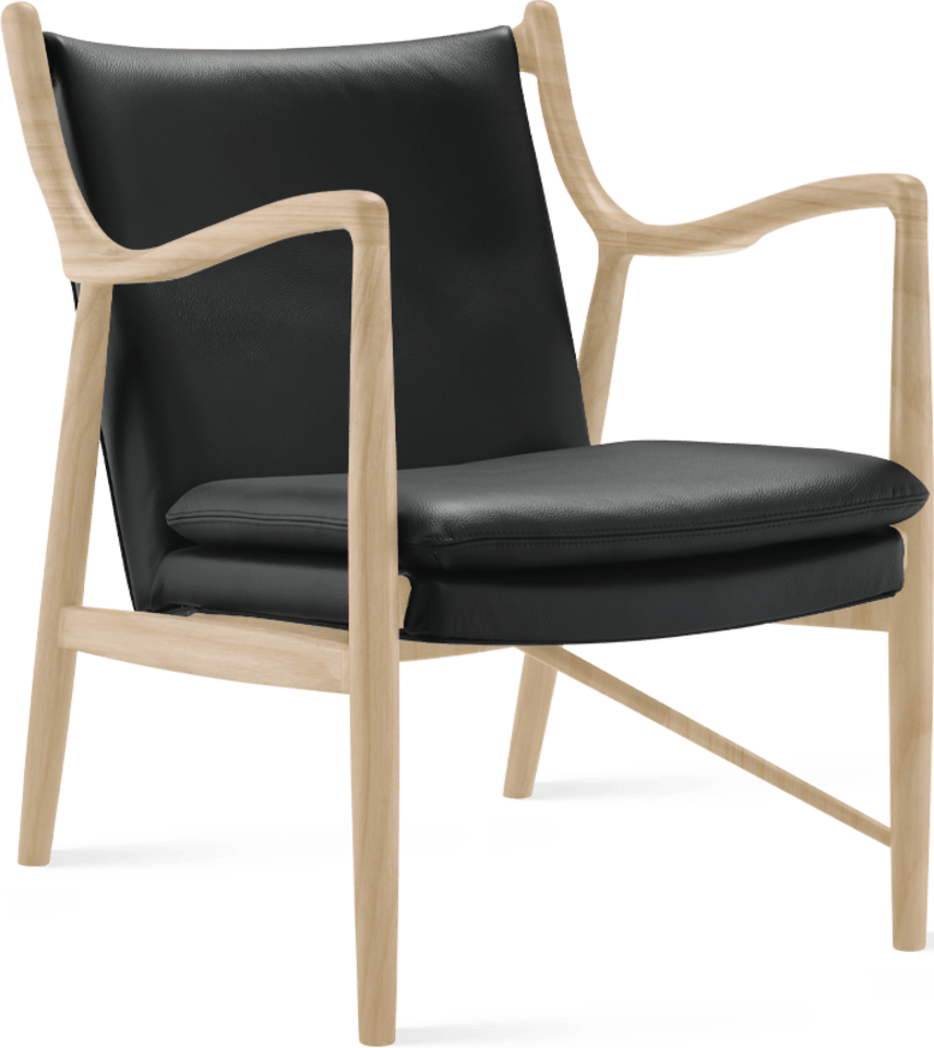 No. 45 Chair Black/Italian Leather/Solid Ash  image.
