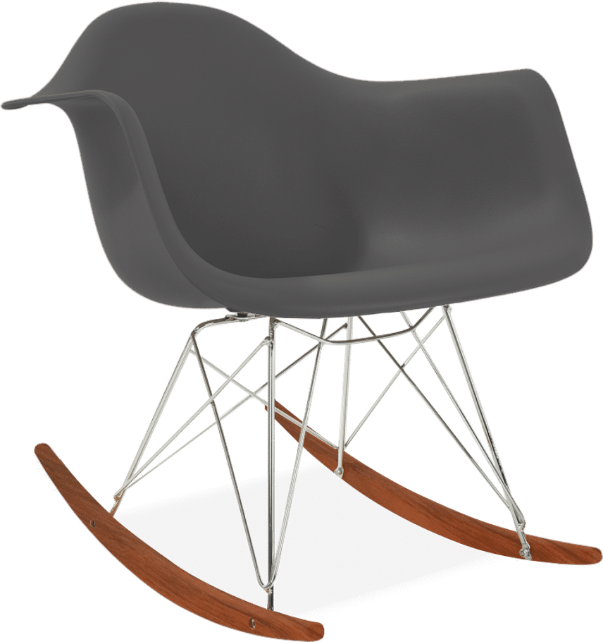 Chaise à bascule en plastique de style RAR Basalt/Dark Wood image.