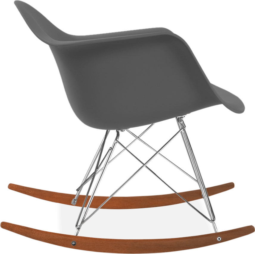 Chaise à bascule en plastique de style RAR Basalt/Dark Wood image.