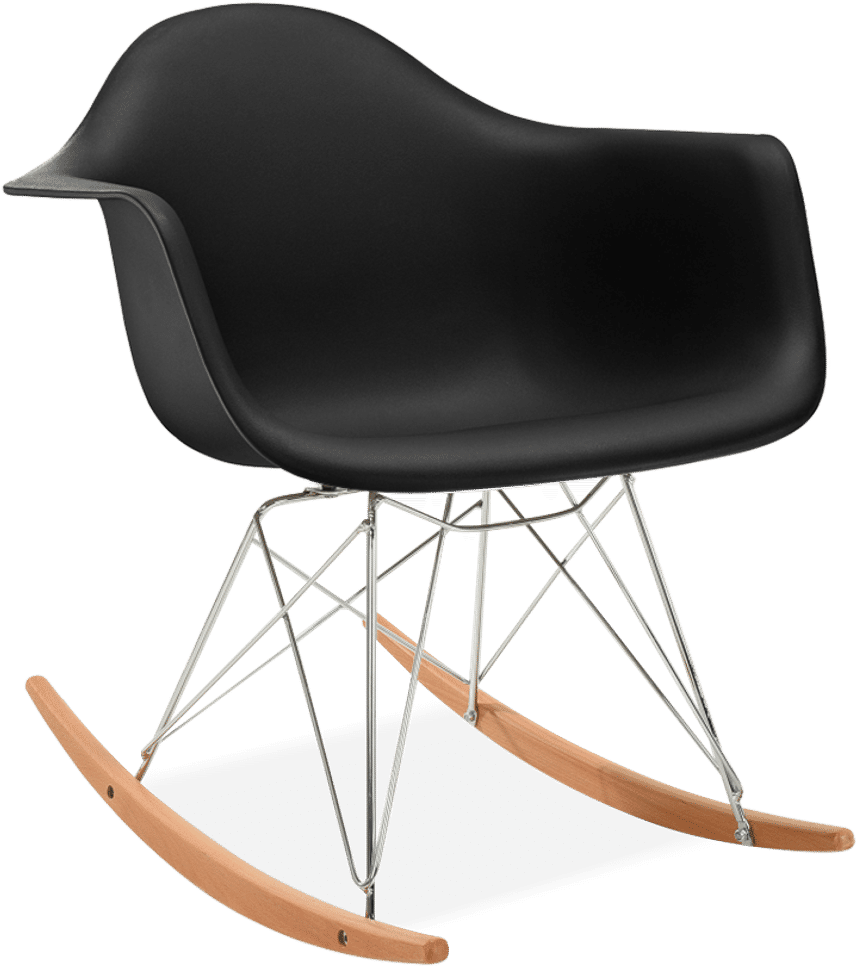 RAR Style Plastic Rocking Chair    Black/Light Wood image.
